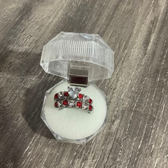NWT CZ Ruby & Diamond 2PC Set Size 8 - Picture 2 of 10